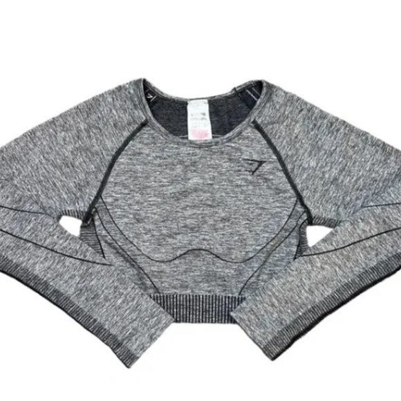Gymshark Hyper Amplify Seamless Cropped Long Sleeve Athletic Workout Top Small - Picture 1 of 5